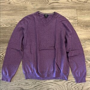 Brooks Brothers Purple V-Neck Sweater NWOT